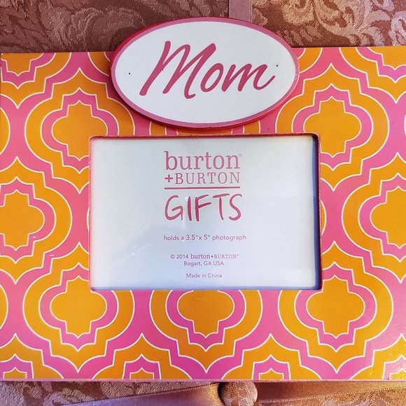 Pink and Orange "Mom" Photo Frame NEW - Picture 1 of 1